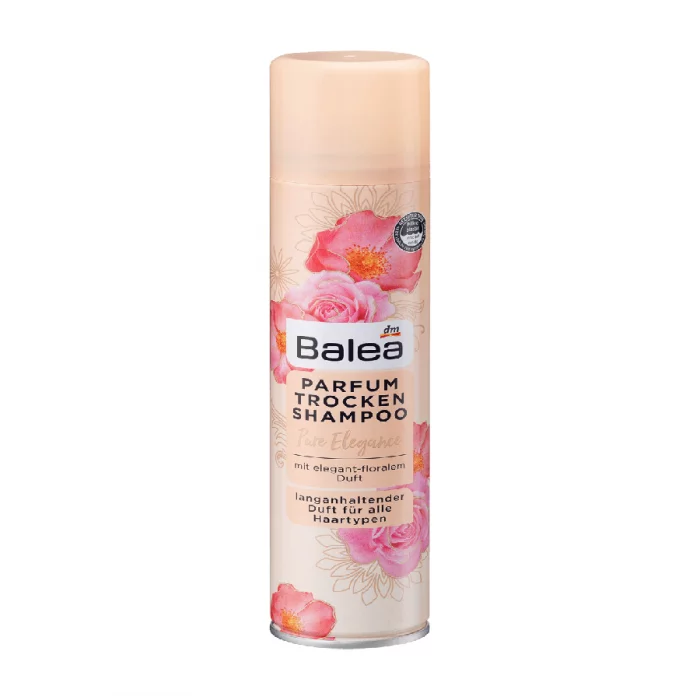 Balea Perfume Dry Shampoo Pure Elegance 200 ml -With a long-lasting perfume scent -Effective on greasy hairlines -Volume kick -Easy to brush out -Elegant fragrance experience and lightning-fast dry laundry for in between | Veela Beauty Balea Perfume Dry Shampoo Pure Elegance 200 ml | فييلا