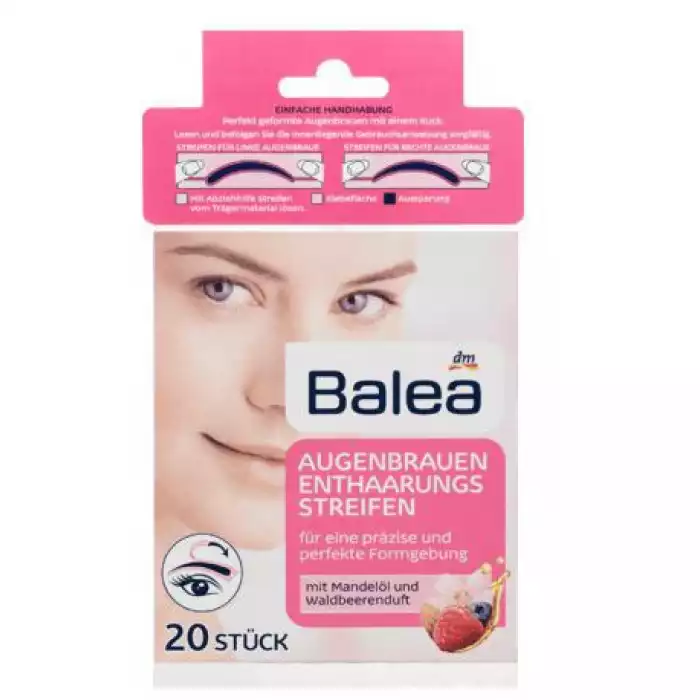 DepilationWaxFaceEyebrowsPerfectly shaped eyebrows with a jolt: The pre-shaped Balea depilatory strips for eyebrows can be used immediately. They allow a precise and in a simple way Skin type: normal / all skin type frag | Veela Beauty DepilationWaxFaceEyebrowsPerfectly shaped eyebrows with a