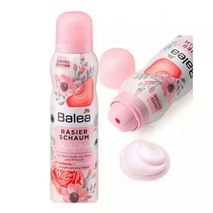 للبشرة الحساسة برائحة الورد والخوخ لهذا الشعور ببشرة ناعمة بشكل رائع: رغوة الحلاقة من Balea Peachy Rose تمنح بشرتك رطوبة أثناء الحلاقة. في نفس الوقت ستشعر برائحة الورد نوع الجلد: حساس / مجموعة الرائحة الحساسة: الأزهار ، | فييلا بيوتي للبشرة الحساسة برائحة الورد