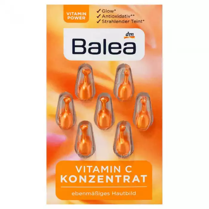 Balea Concentrate Vitamin C 7 Pcs customized for the face Gives you glowing skin thanks to Vitamin C An antioxidant that pampers your skin Suitable for all skin types It is gluten free, without alcohol, without aluminu | Veela Beauty Balea Concentrate Vitamin C 7 Pcs | فييلا بيوتي