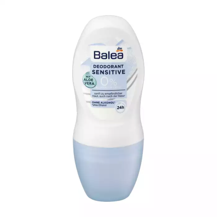 Gentle on sensitive skin, even after shaving24h protectionWith Aloe VeraWithout alcohol (without ethanol) The Balea Deodorant Roll -On Sensitive with Aloe Vera is gentle on sensitive skin - even after the shave. It off | Veela Beauty Gentle on sensitive skin, even after shaving24h