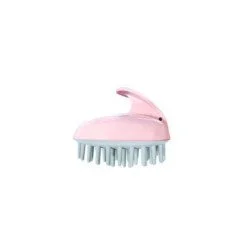 Ams Pink Silicone Tip Scalp Massager Shampoo Brush 
