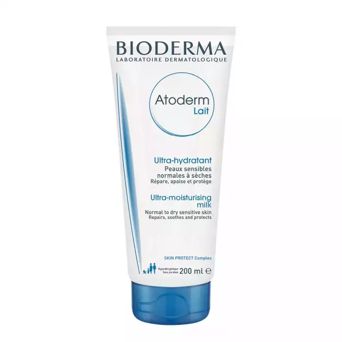 Biological mode of action Atoderm Lait strengthens the hydrolipidic film and lastingly protects the skin, thus restoring its natural biological barrier function. Instructions for use Once or twice a day - 7 days a we | Veela Beauty Biological mode of action | فييلا بيوتي