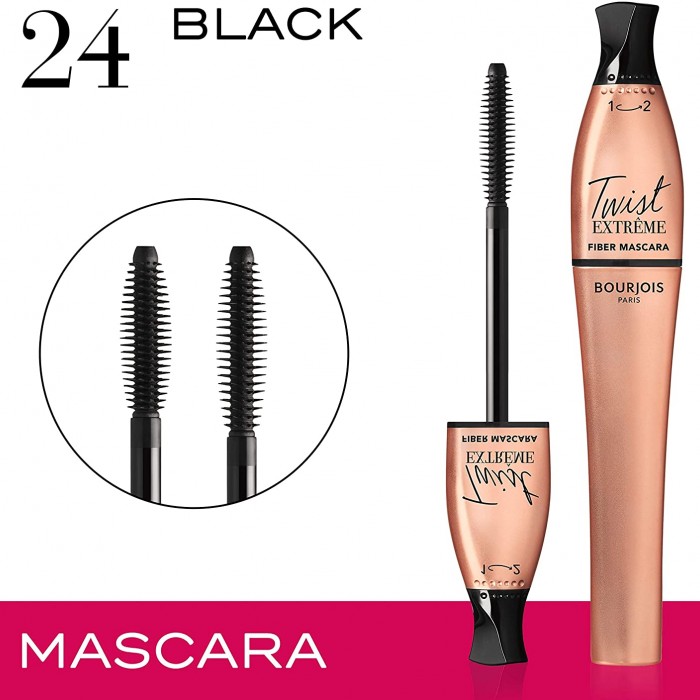 Bourjois Twist Extreme Fiber Mascara Black - Easy to apply and comfortable to use - Gives your lashes a beautiful look - Ideal size to put in your bag | Veela Beauty Bourjois Twist Extreme Fiber Mascara Black Eyes | Veela Beauty