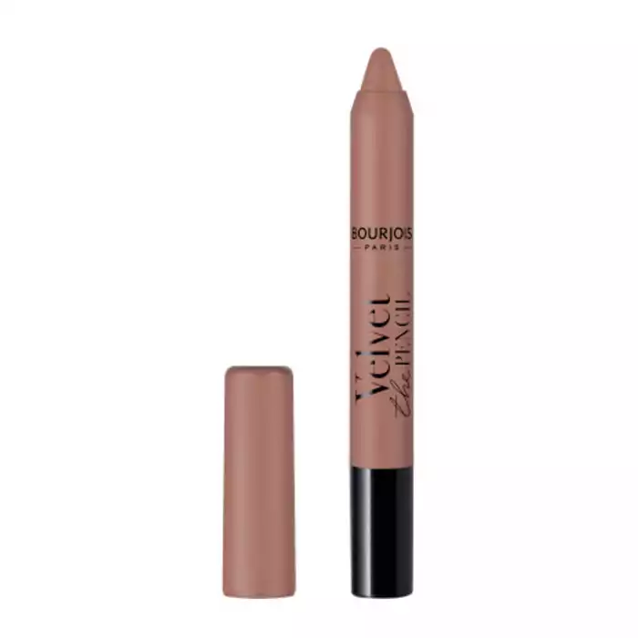 Bourjois Velvet The Pencil provides lips with high-impact colour and a flawless matte finish, in one stroke. Its 2-in-1 formula holds for up to 8 hours and provides lips with vibrant colour for a look that is truly you | Veela Beauty Bourjois Velvet The Pencil provides lips with high-impact