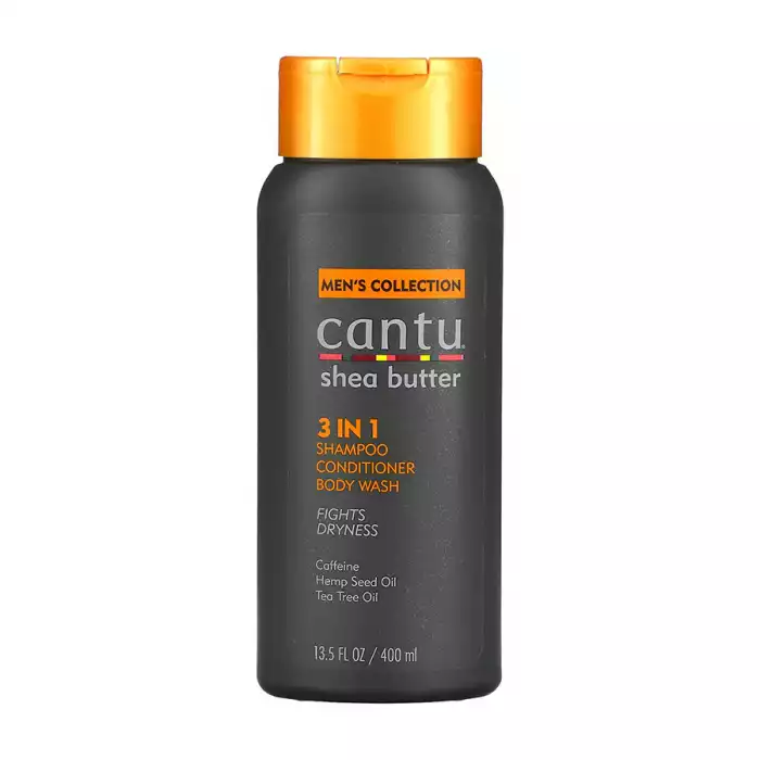 Cantu Mens 3in1 Shampoo Conditioner & Body Wash 400ml Cantu Shea Butter Mens 3 In 1 Shampoo Conditioner Body