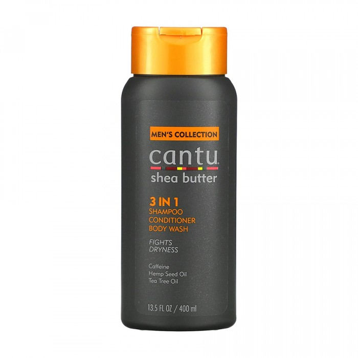 Cantu Mens 3in1 Shampoo Conditioner & Body Wash 400ml Cantu Shea Butter Mens 3 In 1 Shampoo Conditioner Body