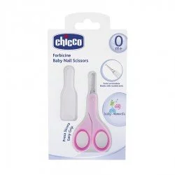 Chicco Baby Short Blade Scissors Pink 0 Month |Veela Beauty