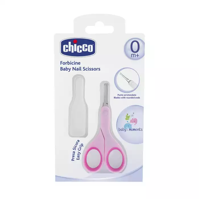 Chicco Baby Short Blade Scissors Pink 0 Month
These baby nail scissors made in stainless steel.
Features curved blade with rounded ends.
Rubber inside finger holes to ensure complete safety during use.
Come with a cover | Veela Beauty Chicco Baby Short Blade Scissors Pink 0 Month
These baby
