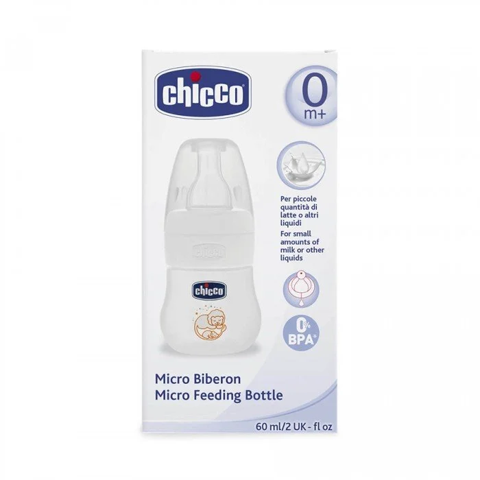 Chicco Feeding Micro Bottle 60ml The anti-colic valve reduces colic, reflux and gas.
Anti-drip cap provides maximum protection and maintains hygiene.
Designed with a leak-resistant seal.
Wide opening ensures easy and fa | Veela Beauty Chicco Feeding Micro Bottle 60ml
The anti-colic valve