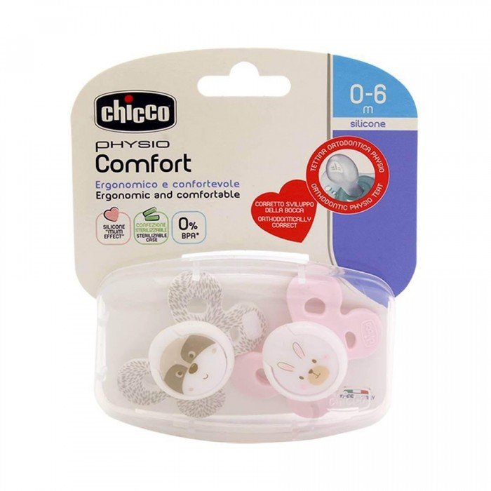 Chicco Physio Comfort Soother Soft 0-6 Months  2pcs
Chicco