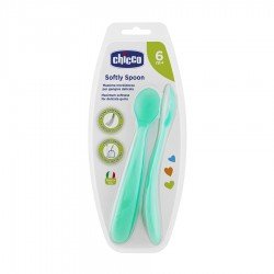 Chicco Silicone Softly Spoon 6m+ Green 2pcs |Veela Beauty