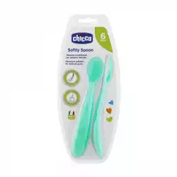 Chicco Silicone Softly Spoon 6m+ Green 2pcs |Veela Beauty