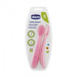 Chicco Silicone Softly Spoon 6m+ Pink 2pcs |Veela Beauty