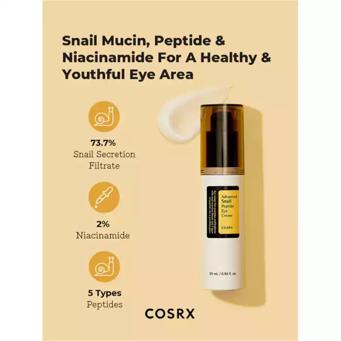 Cosrx Advanced Snail Peptide Eye Cream 25Ml
descriptionThis non-heavy, double-functioning eye cream is designed to visibly Cosrx Advanced Snail Peptide Eye Cream 25Ml
descriptionThis non-heavy, double-functioning eye cream is designed to visibly