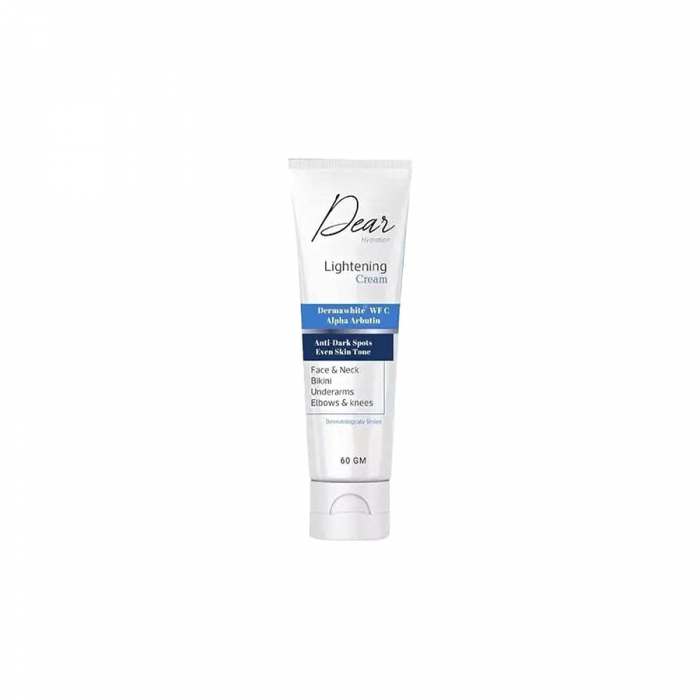 Dear Hydration lightening Cream 60 GM
Benefits:Brightening the Skin: The cream may help reduce dark spots and pigmentation