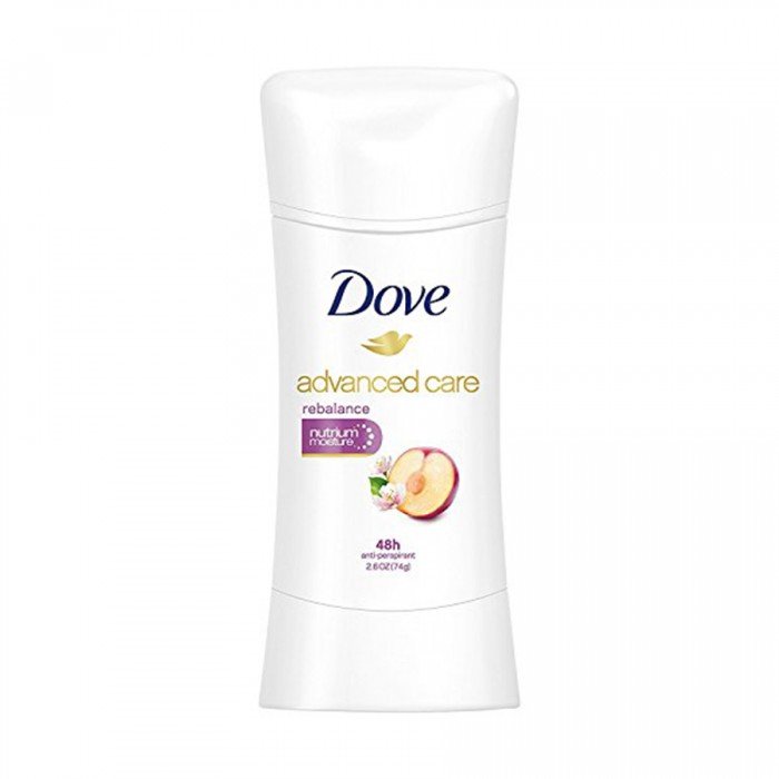 Dove Advanced Care Antiperspirant Deodorant Rebalance 2.6 oz. Up to 48 hours of antiperspirant protection. Protects from underarm wetness and odor. Harmonizing scent of plum and sakura blossom. 0% alcohol (ethanol) formu | Veela Beauty Dove Advanced Care Antiperspirant Deodorant Rebalance 2 |