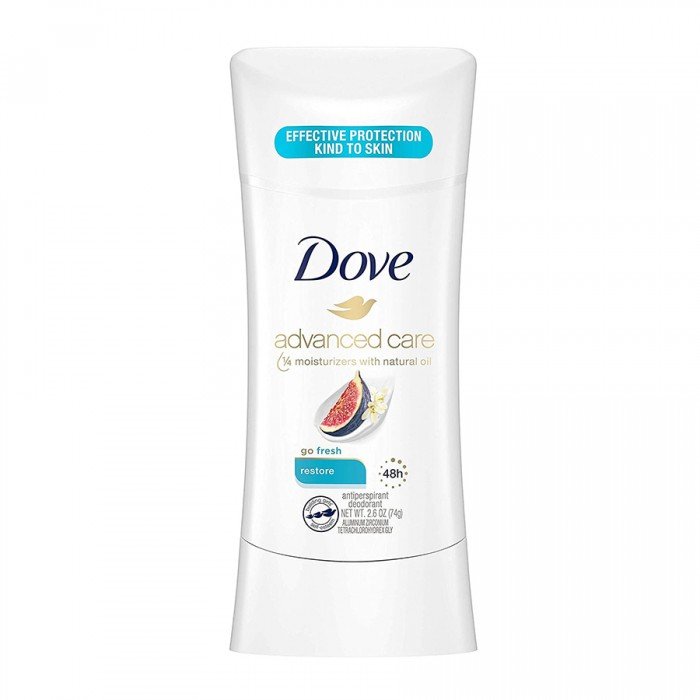 Up to 48 hours of antiperspirant protection. Contains Dove NutriumMoisture and ¼ moisturizers. Can help reduce irritation after shaving. Invigorating blue fig and orange blossom scent. 0% alcohol (ethanol) formula is kin | Veela Beauty Up to 48 hours of antiperspirant protection | فييلا