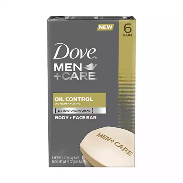 Dove Men + Care Oil Control Body and Face Bar ينظف ويرطب تمامًا لبشرة أقوى وأكثر صحة مقارنة بالصابون العادي ينصح به طبيب الجلدية مصنوع من 1/4 كريم مرطب - ينظف البشرة تمامًا دون تركها تشعر بالجفاف أو الضيق تصميم حاصل على | فييلا بيوتي Dove Men + Care Oil Control Body and Face Bar ينظف