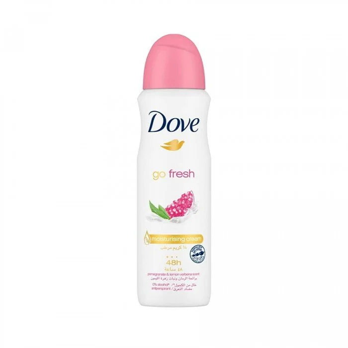 Dove Go Fresh Pomegranate Fragrance Antiperspirant Aerosol Spray For Women 150ml
Description:Dove Go Fresh Pomegranate and Lemon