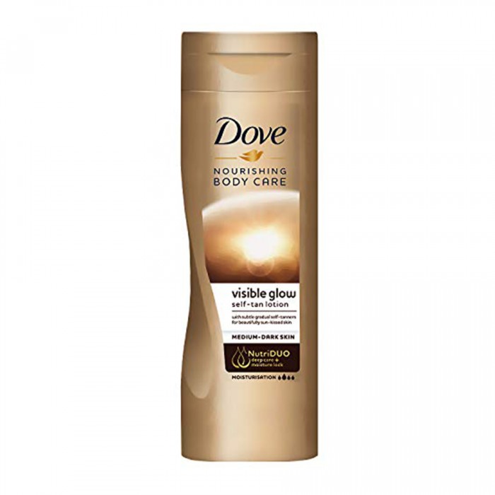Dove Visible Glow Nourishing Tanning Lotion contains subtle self-tanners to add a glow to your skin. The self-tanners gradual build enhancing your natural skin colour, achieve that summer glow all year round. The gradua | Veela Beauty Dove Visible Glow Nourishing Tanning Lotion contains subtle