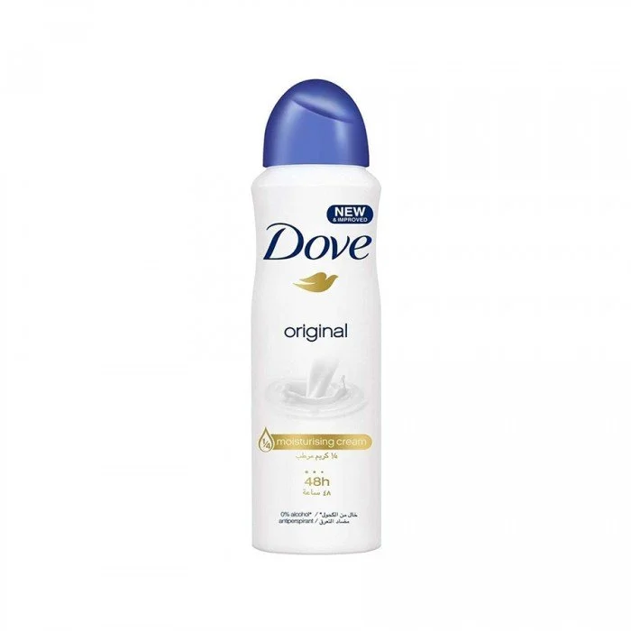 Dove Original Antiperspirant Deodorant Spray 150ml
Description:Dove Original Antiperspirant Deodorant is designed to provide