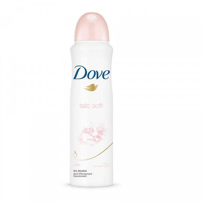 Dove Antiperspirant Body Spray 250 ml Talc Soft. Pack of 348 hours protection 0% AlcoholAnti-perspirant / Anti-transpirant. Warm Talc Perfume. | Veela Beauty Dove Antiperspirant Body Spray 250 ml Talc Soft |
