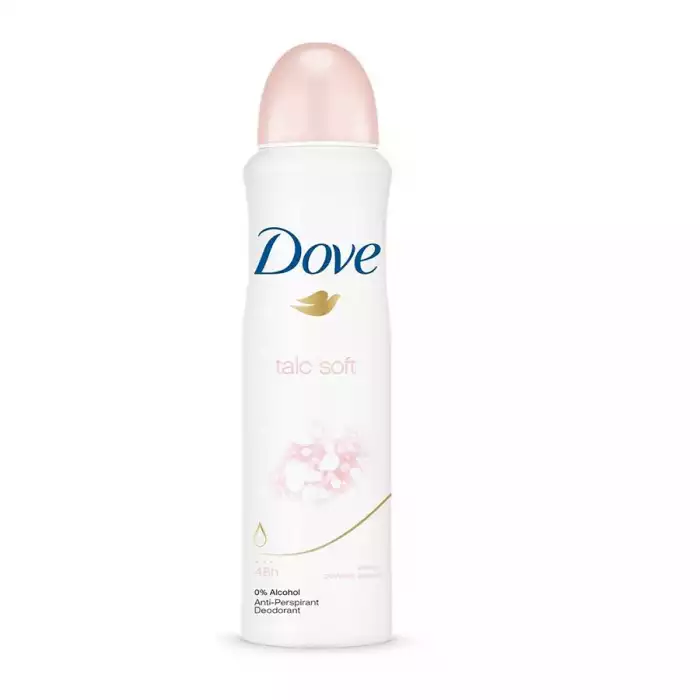 Dove Antiperspirant Body Spray 250 ml Talc Soft. Pack of 348 hours protection 0% AlcoholAnti-perspirant / Anti-transpirant. Warm Talc Perfume. | Veela Beauty Dove Antiperspirant Body Spray 250 ml Talc Soft |
