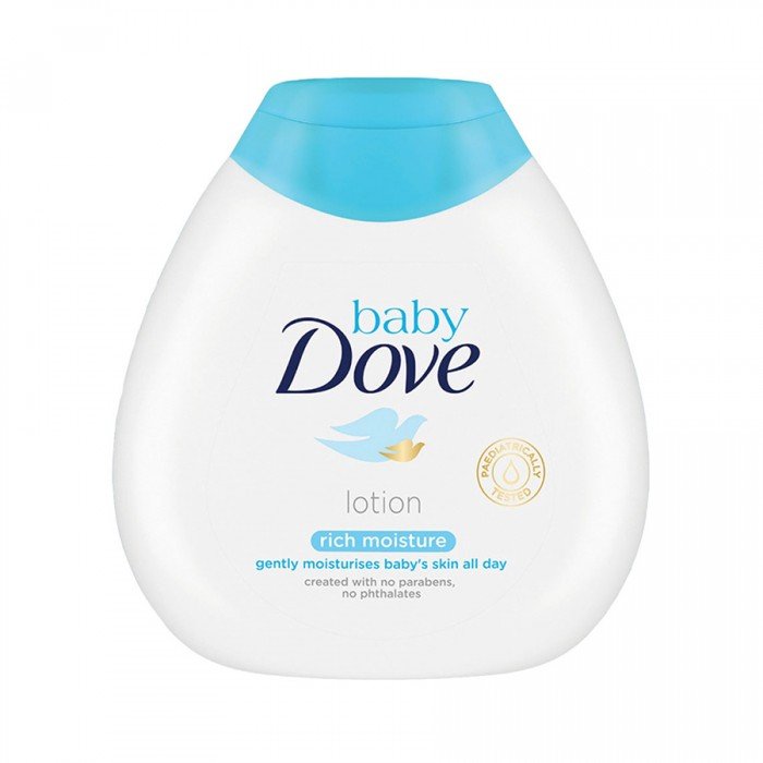 Rich Moisture Lotion. Gently moisturises baby skin all day and soothes dry skin from the first use. Gentle and pH-neutral baby lotion. Suitable for newborns. Apply Baby Dove Rich Moisture Lotion after bathtime, and | Veela Beauty Rich Moisture Lotion | فييلا بيوتي