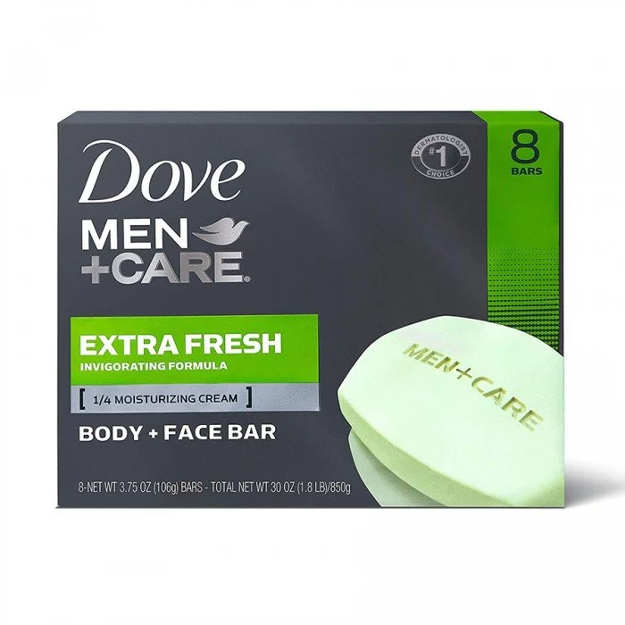 Dove Men + Care Extra Fresh Body and Face Bar ينظف ويرطب تمامًا لبشرة أقوى وأكثر صحة مقارنة بالصابون العادي رقم 1 أوصى به طبيب الأمراض الجلدية مصنوع من 1/4 كريم مرطب - ينظف البشرة تمامًا دون تركها تشعر بالجفاف أو الضيق ت | فييلا بيوتي Dove Men + Care Extra Fresh Body and Face Bar ينظف