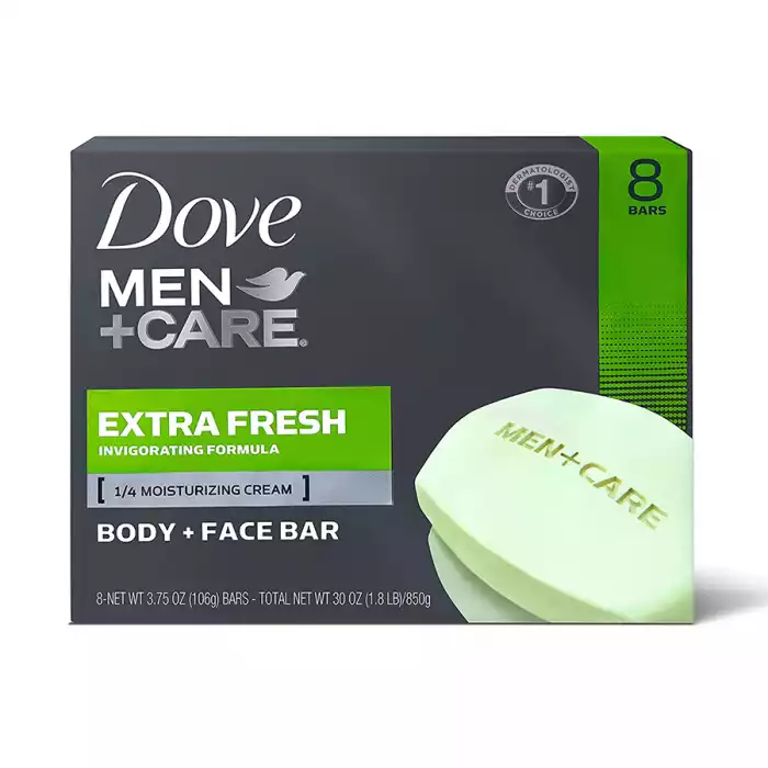 Dove Men + Care Extra Fresh Body and Face Bar ينظف