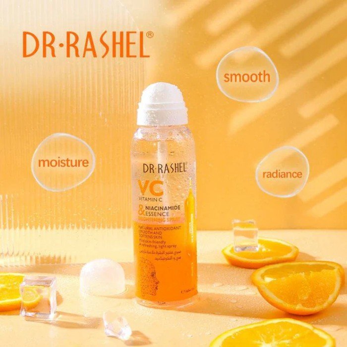 Dr Rashel Vc & Niacinamide Essence Brightening Spray 160 Ml
Natural Antioxidant Vitamin C Essence Spray
Benefits:Creates a