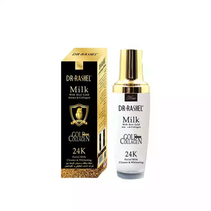 Dr Rashel 24K Gold Collegen Milk with Real Gold Atoms 100ml
Product Description: Face Milk with Collagen and Gold - 100 ml Dr Rashel 24K Gold Collegen Milk with Real Gold Atoms 100ml
Product Description: Face Milk with Collagen and Gold - 100 ml