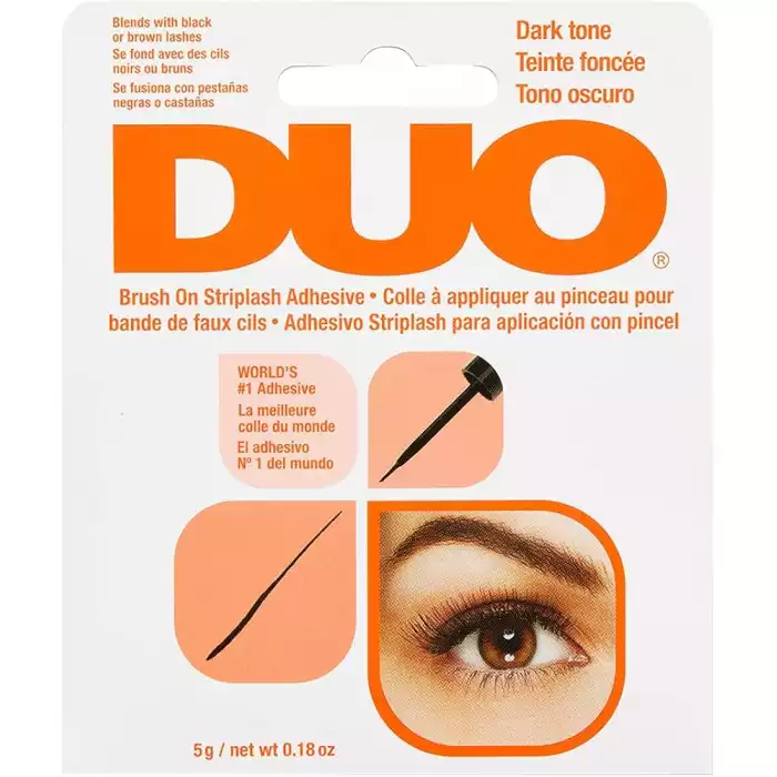 صمغ الرموش بفرشاه اسود ديو لاصق الرموش Duo Brush-On Striplash Adhesive - لون داكن | Veela