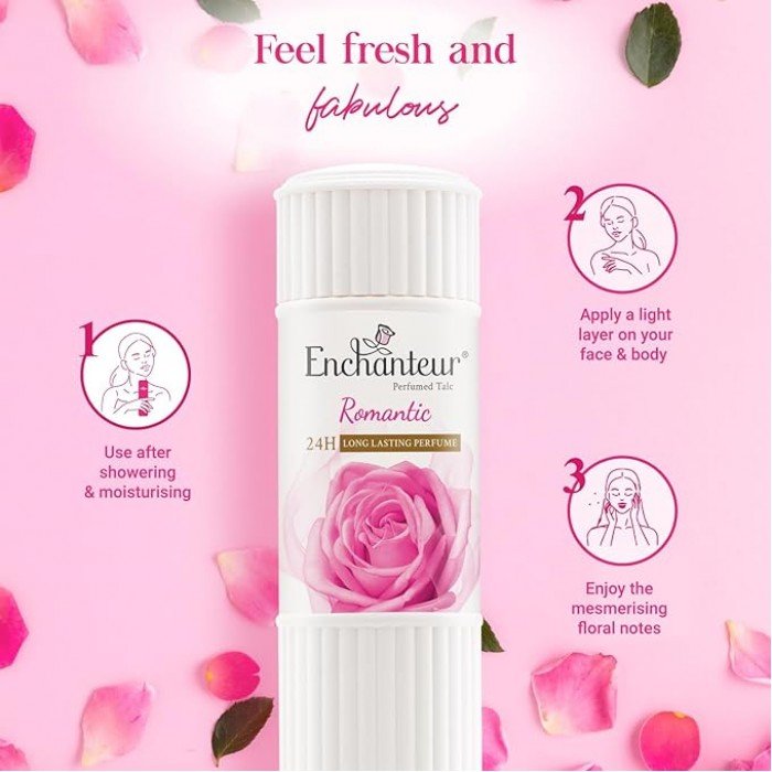 Enchanteur Perfumed Talc Romantic 125g Enchanteur Perfumed Talc Romantic 250g  | Veela Beauty