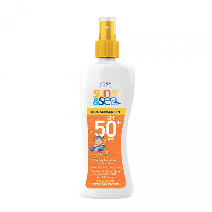Eva Sun & Sea Sun Screen Spray For Kids SPF 50 200ml
Sunscreen Moisturizer
Designed for childrens sensitive skin
It is characterized by its light formula
It is quickly absorbed
It is water-resistant
Provides UVA and UV | Veela Beauty Eva Sun & Sea Sun Screen Spray For Kids SPF 50
