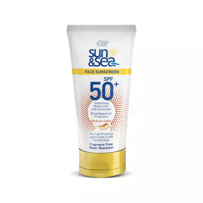 Eva Sun & Sea Face Tinted Sunscreen 40mlskin moisturizerIt has a creamy textureProtects your skin from burns and harmful sunlightReduces signs of wrinklesIt is characterized by its light formulaIts dual formula fea | Veela Beauty Eva Sun & Sea Face Tinted Sunscreen 40mlskin