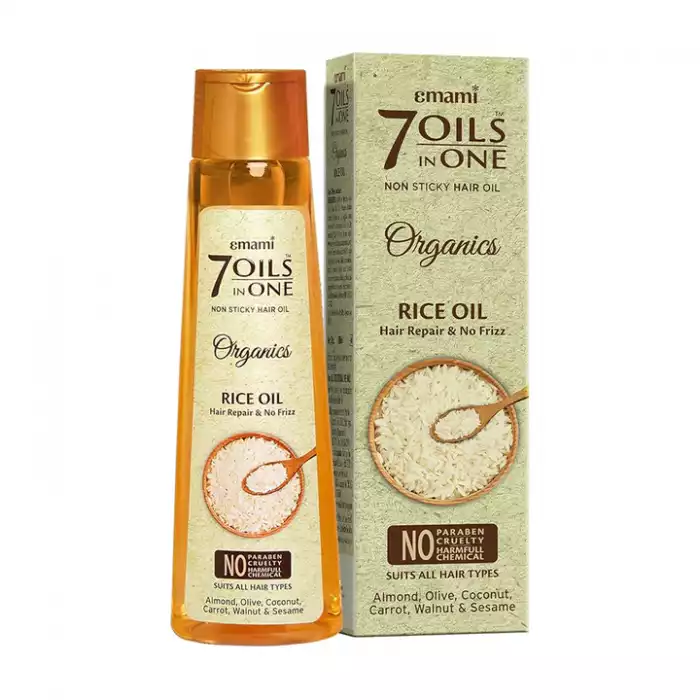 Emami 7 Oils in One Organics Rice Hair Oil is a specially Emami 7 Oils in One Organics Rice Hair Oil is a specially
