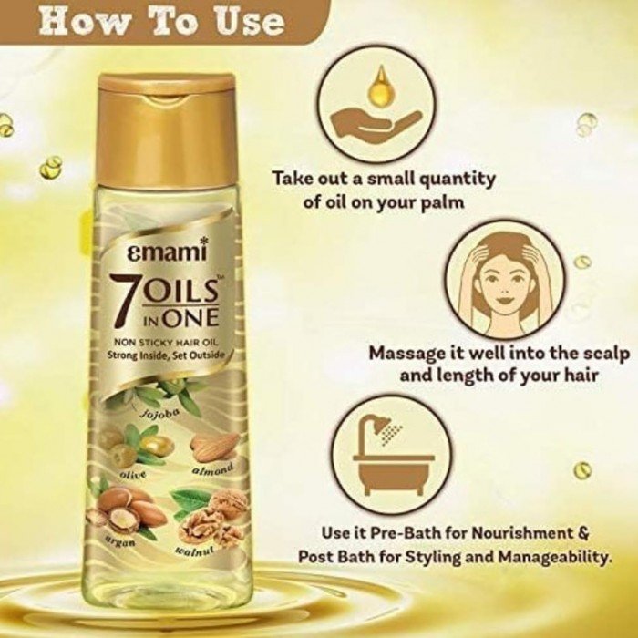 Emami 7 in I Oil 100ml Emami 7 Oils in One Damage Control Hair Oil, 100ml | Veela Beauty