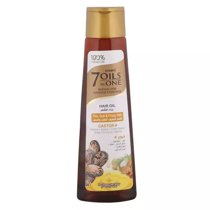 Emami 7 Oils In One For Damage Control Hair Oil Thin Dull & Frizzy Caster Hair 100 ml Emami 7 Oils In One For Damage Control Hair Oil Thin Dull &