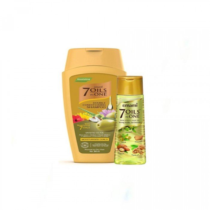 Emami 7 oils in one bundle oil 100ml + shampoo mystic olive 200ml
descriptionThe Emami 7 Oils in One Bundle featuring 100ml Hair