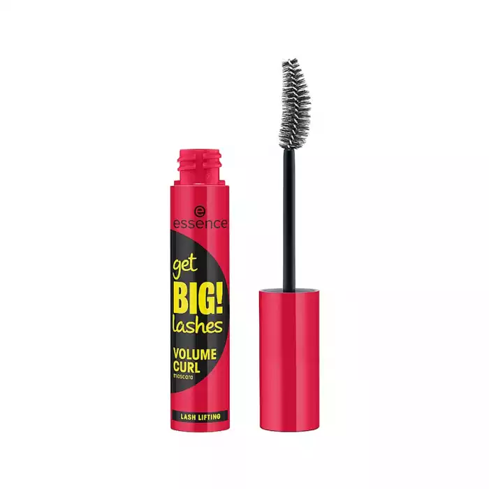 Curly lashes! The large, curved fiber brush offers maximum volume! Essence Get Big Lashes helps you achieve gorgeous curl and while thickening your lashes. The black texture ensures an intensive look. Opthalmologically t | Veela Beauty Curly lashes | فييلا بيوتي