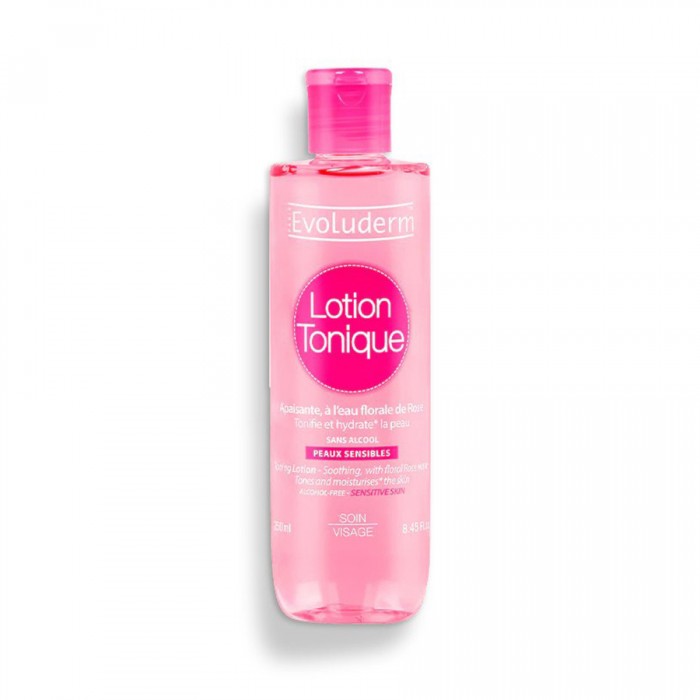 Evoluderm Toning Lotion for Sensitive Skin subtly perfumed with Rose floral water which is recognized for its soothing properties. Its formula is combined with moisturizing effects of Glycerine which sweeps away remainin | Veela Beauty Evoluderm Toning Lotion for Sensitive Skin subtly perfumed