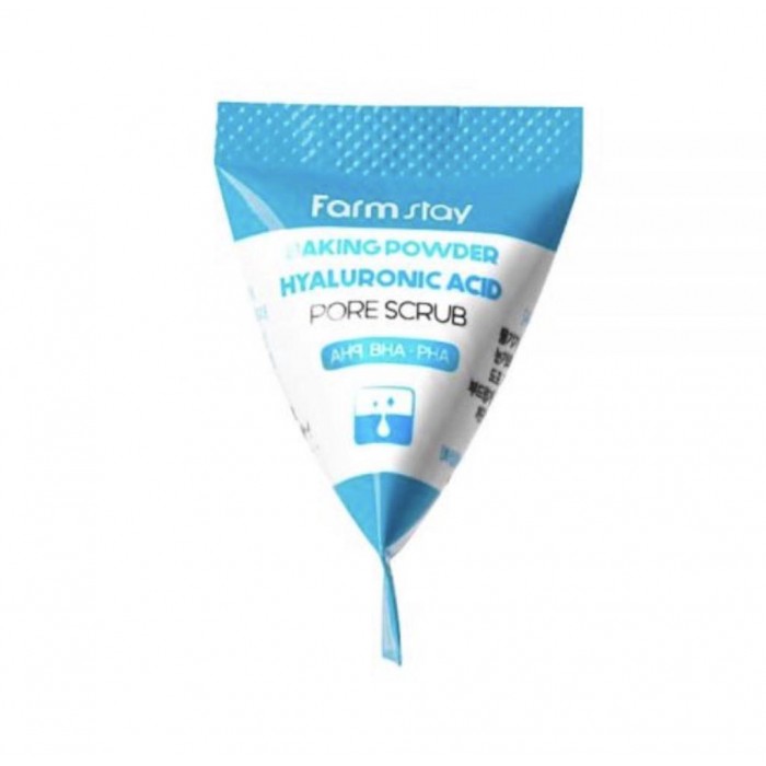 Farmstay Baking Powder Hyaluronic Acid Pore Scrub 7G Deeply clean the skin. Clean pores. Remove dead skin cells. Moisturizing the skin. Restore skin vitality. | Veela Beauty Farmstay Baking Powder Hyaluronic Acid Pore Scrub 7G |