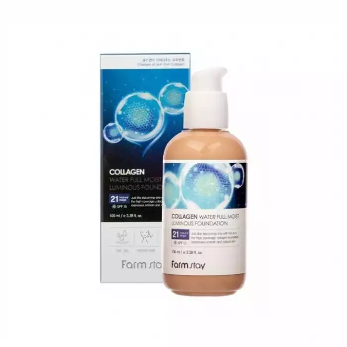 With collagen extract, the foundation helps skin to