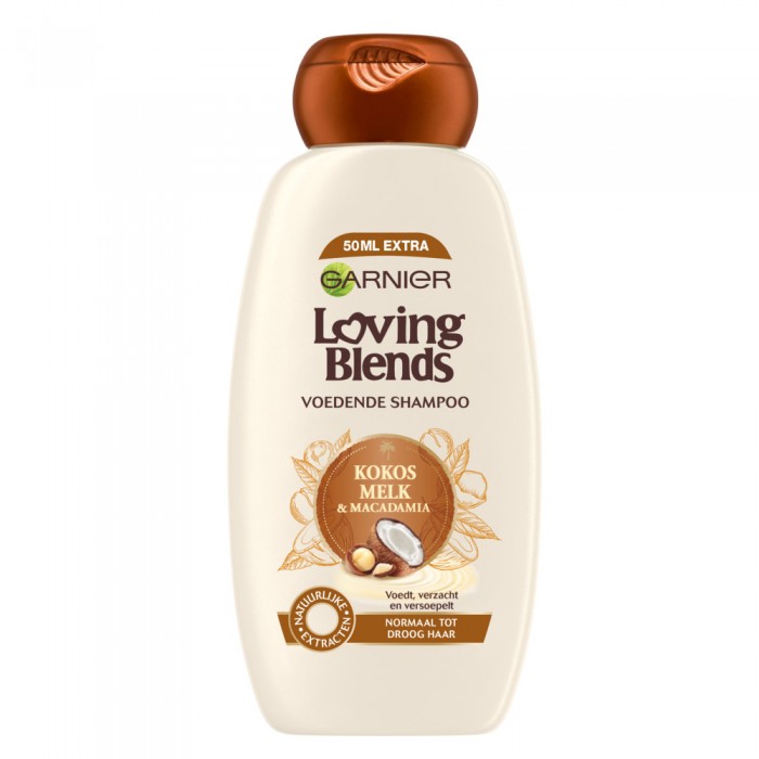 Especially to nourish and soften normal to dry hair, Garnier Loving Blends has developed a recipe with coconut milk and macadamia. Daily use of this recipe makes the hair softer and more supple, and gives a brilliant shi | Veela Beauty Especially to nourish and soften normal to dry hair, Garnier Loving Blends has developed a recipe with coconut milk and macadamia. Daily use of this recipe makes the hair softer and more supple, and gives a brilliant shi | Veela Beauty