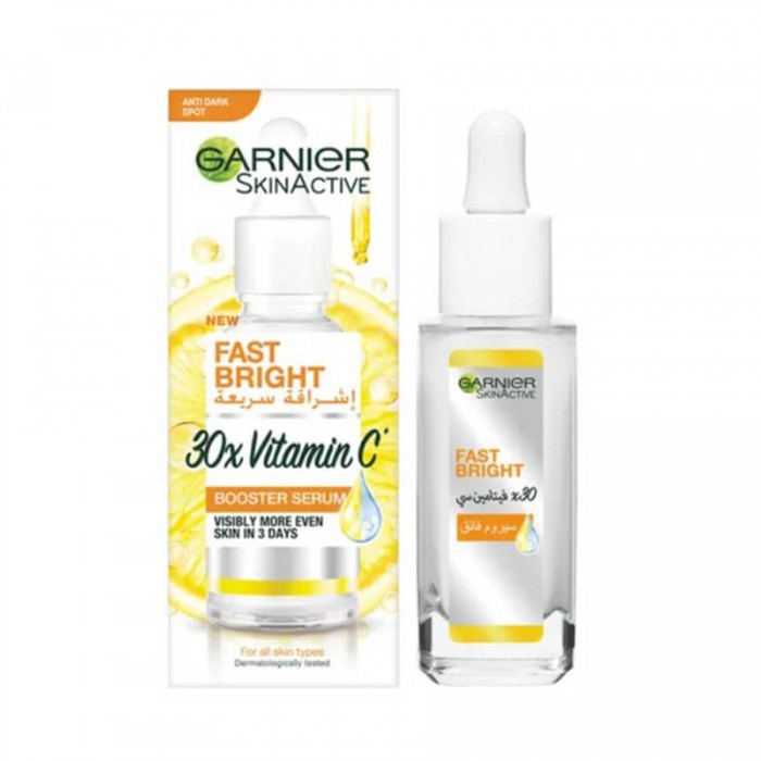The Garnier skin brightening serum is absorbed by the skin and penetrates deep into the layers to provide an inside-out treatment. It fades the acne marks, dark patches, and all types of spots to make your skin flawless, | Veela Beauty The Garnier skin brightening serum is absorbed by the skin