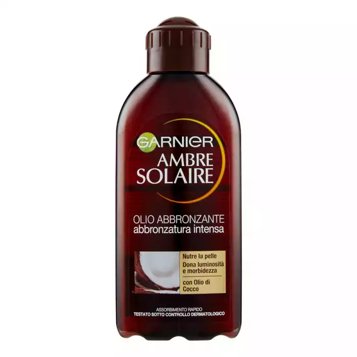 Garnier Ambre Solaire Coconut Bronzing Sun Oil is a nourishing product and a true must-have for all the sun-lovers. The Ambre Solaire Coconut Bronzing Sun Oil will help you achieve the tan of your dreams thanks to its su | Veela Beauty Garnier Ambre Solaire Coconut Bronzing Sun Oil is a