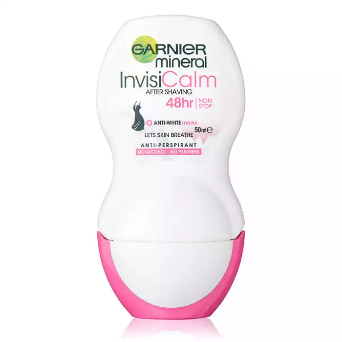 Garnier Mineral InvisiCalm After Shaving 48hr Anti-Perspirant Deodorant Roll-On is enriched with powerful Mineralite, which is an ultra absorbent mineral of volcanic origin, claimed to offer a calming effect after shavin | Veela Beauty Garnier Mineral InvisiCalm After Shaving 48hr