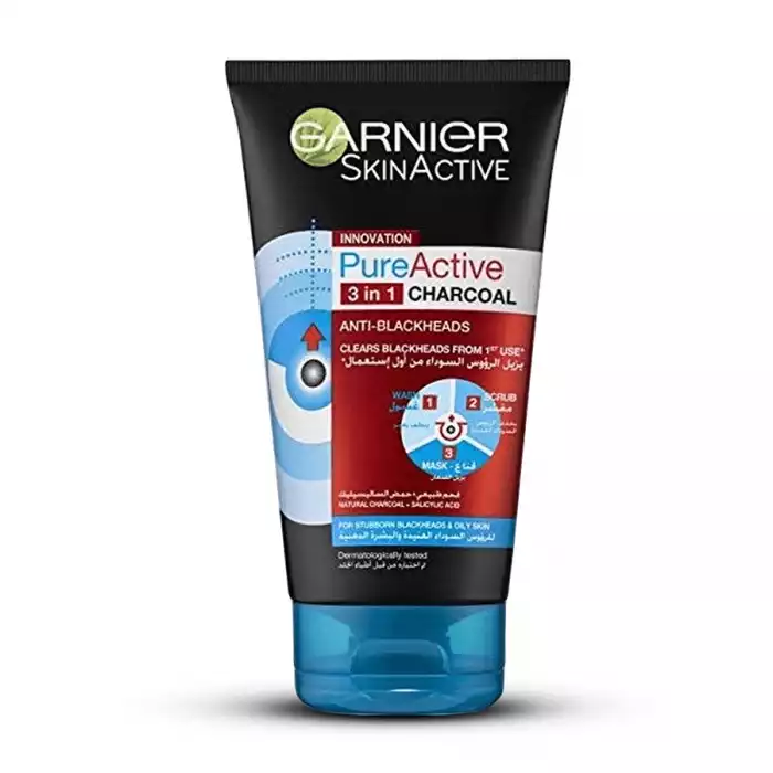يمكن استخدام Garnier Pure Active 3in1 Anti Blackhead Charcoal كغسول للوجه وفرك للرؤوس السوداء وقناع للوجه بالفحم لتقليل ظهور الرؤوس السوداء بشكل واضح والمساعدة على الحماية من ظهورها مرة أخرى.
غسول الوجه: ينقي البشرة بشكل | فييلا بيوتي يمكن استخدام Garnier Pure Active 3in1 Anti